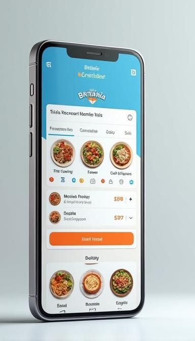 Britannia Eats app home screen on mobile