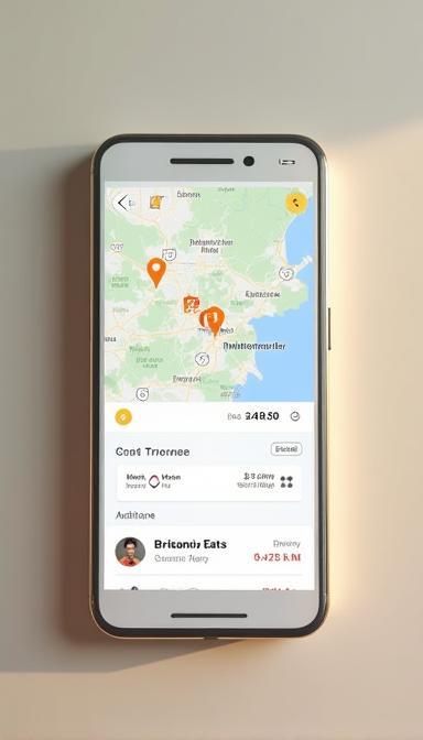 Britannia Eats app real-time tracking screenshot